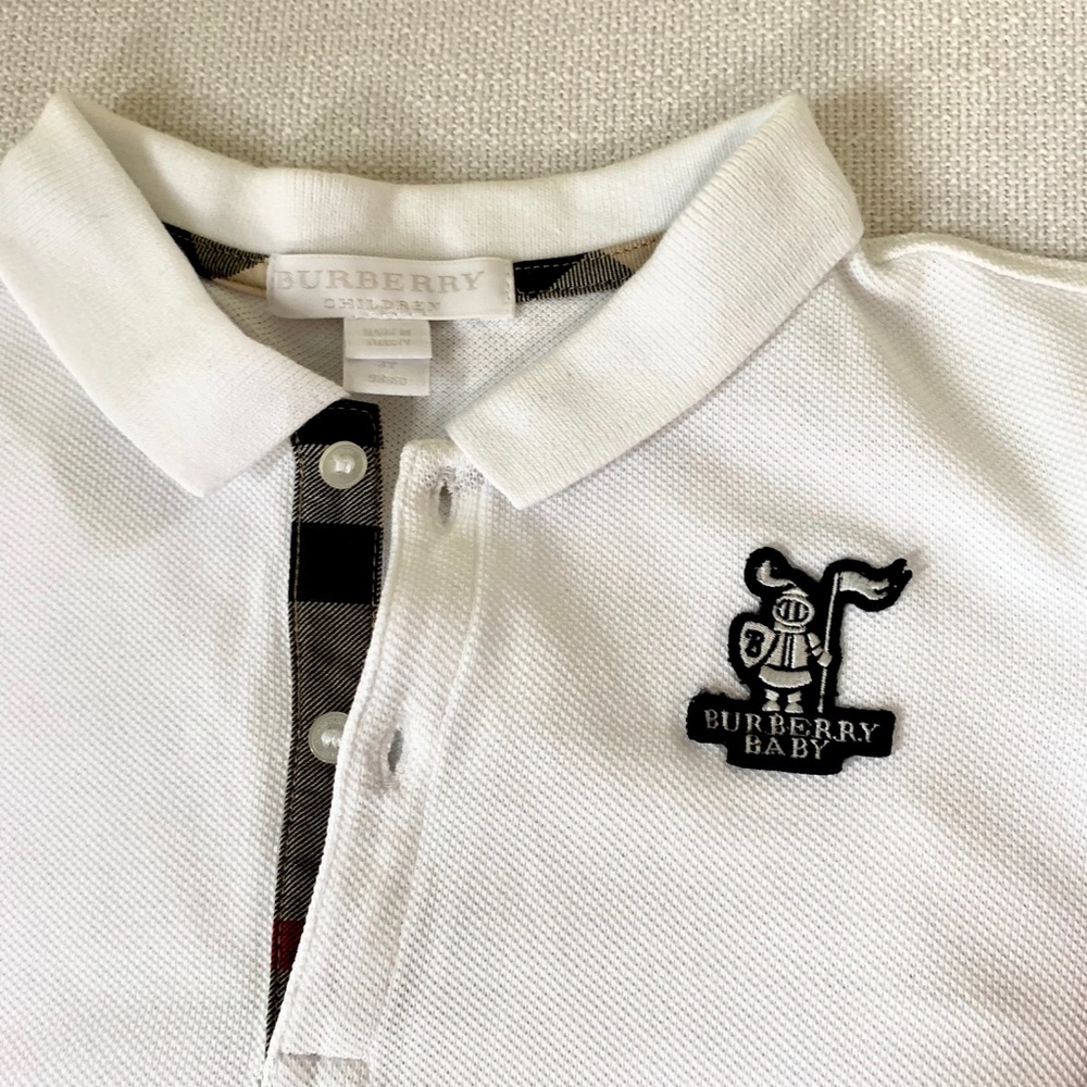 Burberry white polo shirt  3T never worn